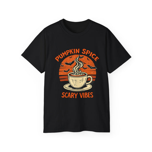 Pumpkin Spice Scary Vibes Halloween T-Shirt 2025
