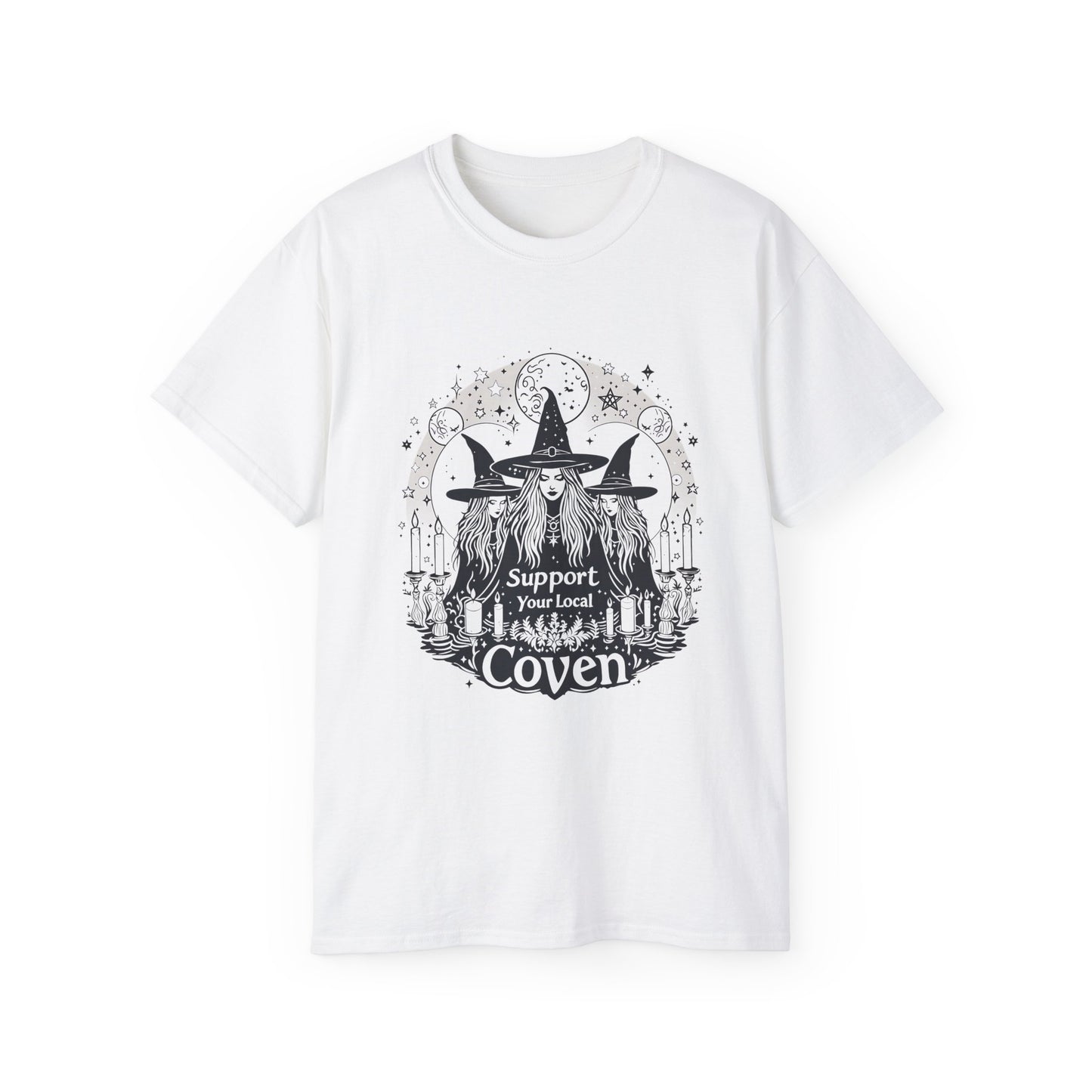 Support Your Local Coven Halloween T-Shirt – Witchy Feminine Empowerment Tee – Gothic Vintage Witch Designen Tee,
