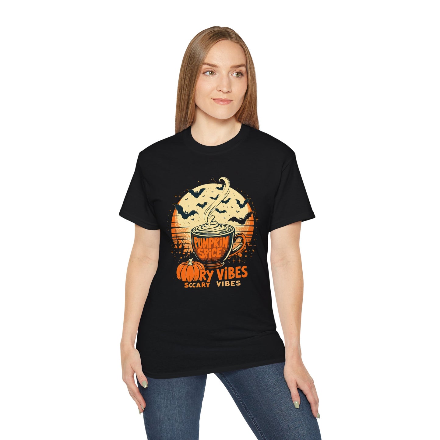 Pumpkin Spice Halloween Tee, Fall Fashion, Scary Vibes Shirt 2025
